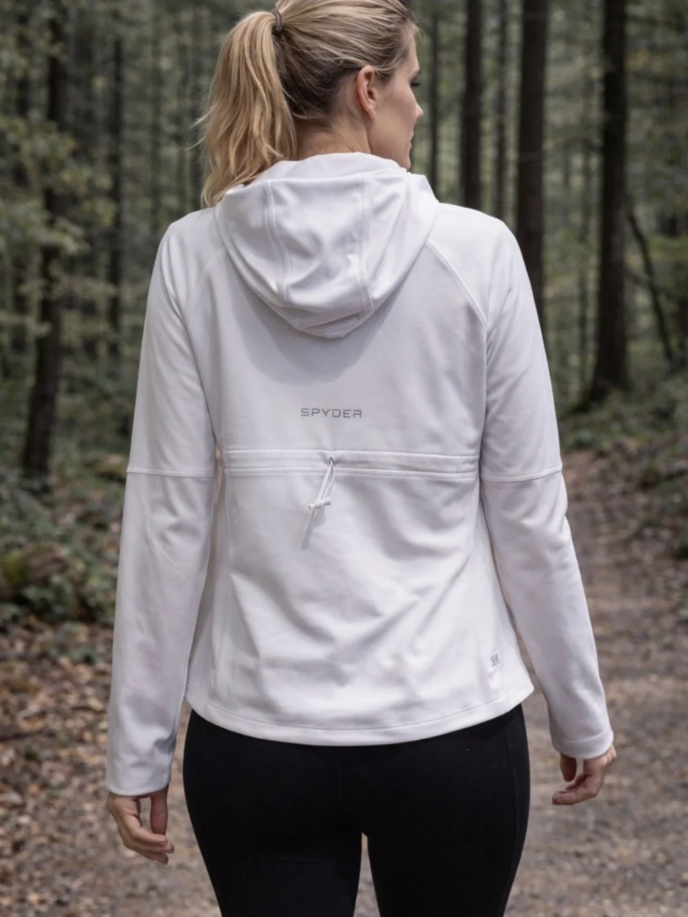 Spyder Active White Zip Hoodie Jacket XL Athleisure | running | hiking | GUC - Picture 9 of 9
